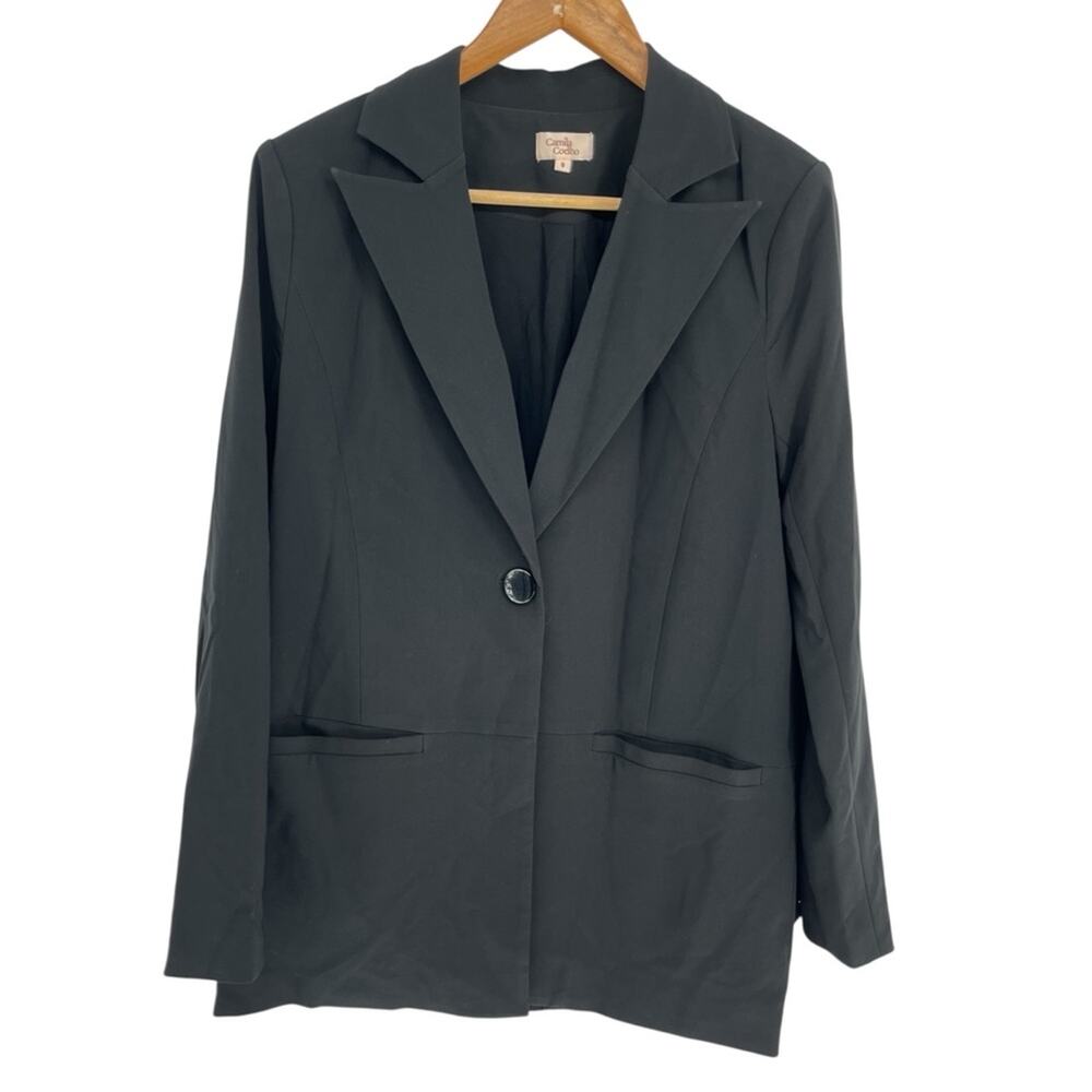 Camila Coelho Brenna One Button Blazer jacket black - S - Picture 3 of 12